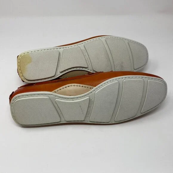 NEW santoni leather slip on loafers